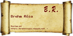 Brehm Róza névjegykártya
